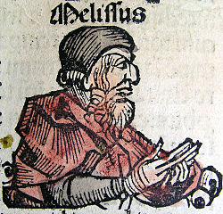 Илюстрация на Мелис от Самос в Нюрнбергска хроника 1493 г.