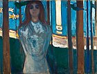 The Voice / Summer Night, 1896, 90 cm × 119 cm (35+1⁄2 in × 46+3⁄4 in), Munch Museum, Oslo