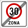 End of speed limit zone