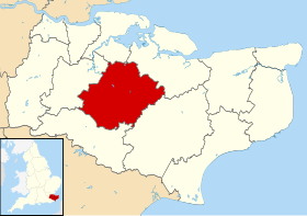 Pozicija Maidstonea na karti Grofovije Kent