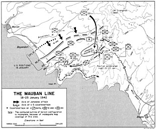 A map of northwestern Bataan in late January 1942