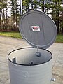 An open packaged metering manhole made of fiberglass before installation