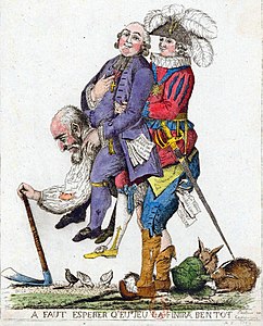 一幅平民背着教士和贵族的讽刺漫画 (1789年)