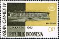 The stadium in a 1962 Asian Games commemorative stamp