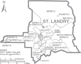 Kaart van St. Landry Parish
