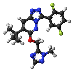 Ball-and-stick model of the L-838,417 molecule