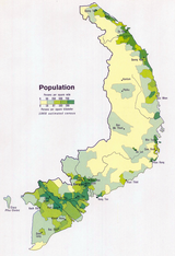 South Vietnam population density map