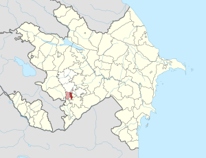 Peta Azerbaijan menunjukan rayon Shusha.