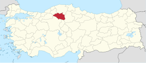 Location of Cankiri Province in Turkey