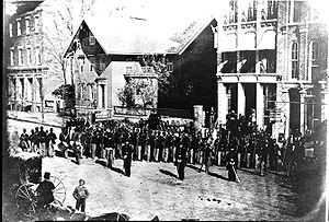 A portion of the 127th Ohio Volunteer Infantry, later re-designated the 5th USCT, in Delaware, Ohio