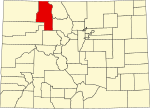 State map highlighting Routt County