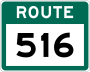 Route 516 marker