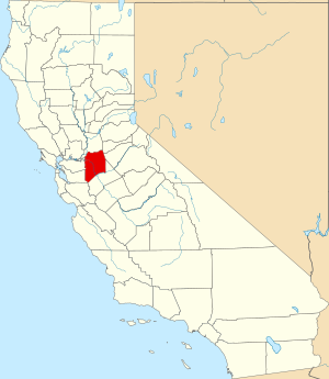 Map of California highlighting San Joaquin County