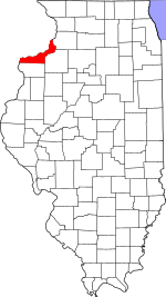 Rock Island County's location in Illinois