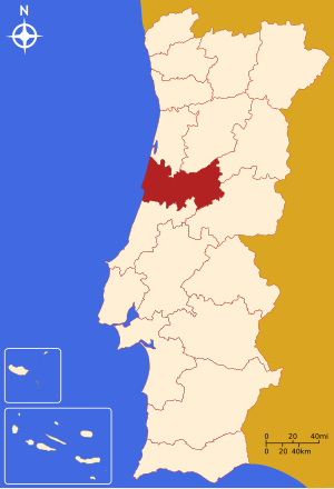 Округ Коимбра на карте