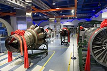 Aircraft engines on display