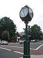 A landmark in Upper Montclair, a clock owned by Chase bank that is situated in the center of town and was installed around 1910. About 2004, the clock was sent away for needed refurbishment.