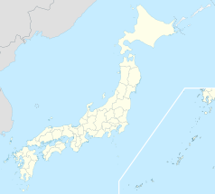 Mapa konturowa Japonii, na dole po lewej znajduje się punkt z opisem „Miyoshi”