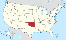 Localização de Oklahoma nos Estados Unidos