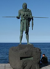 Statue of the Guanche mencey Añaterve. Candelaria, Tenerife