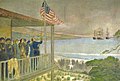 Image 29Forces raising the U.S. flag over the Monterey Customhouse following their victory at the Battle of Monterey (from History of California)