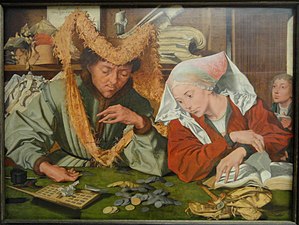 Marinus van Reymerswale, 1540, The moneychanger and his wife