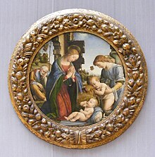 המשפחה הקדושה לנצרות ביום הולדתו של ישו; ציור של פרא ברתולומאו (1490)