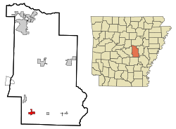 Location in Lonoke County and the state of آرکانزاس