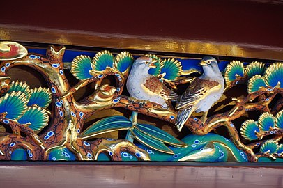detail of bird carvings