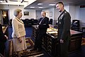 Margaret Thatcher taler med den tidligere amerikanske forsvarsminister Donald Rumsfeld og formand for de samlede værnschefer (Joint Chiefs of Staff), General Peter Pace, den 12. September 2006
