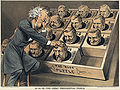 Image 28"The Great Presidential Puzzle": This chromolithograph cartoon about the 1880 Republican National Convention in Chicago shows Roscoe Conkling, leader of the Stalwarts of the Republican Party, playing a puzzle game. All blocks in the puzzle are the heads of the potential Republican presidential candidates. The cartoon parodies the famous 15 puzzle. Image credit: Mayer, Merkel, & Ottmann (lithographers); James Albert Wales (artist); Jujutacular (digital retouching) (from Portal:Illinois/Selected picture)
