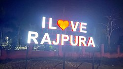 Glowing sign of Rajpura City