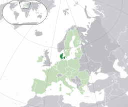 Localização da Dinamarca