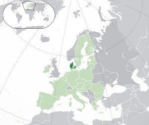 დანიის მდებარეობა ევროპაში