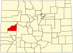 State map highlighting Delta County