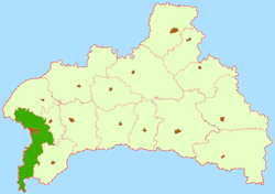 Берасьцейскі раён на мапе