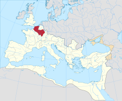 Gallia Belgican provinssin alue vuonna 125.