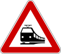 Level crossing without barrier ahead