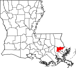 Location within the U.S. state of Louisiana