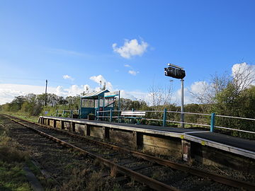 Tygwyn railway station which serves the village, an unstaffed halt on the Cambrian Line