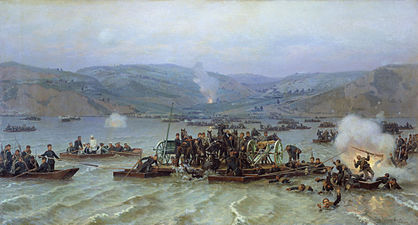 Crossing of the Russian army across the Danube (1883, in the Artillery Museum, Saint Petersburg)