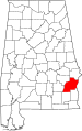 State map highlighting Barbour County