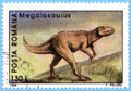 Un Megalosaurus sur un timbre roumain en 1994.