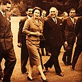 The Queen with Nazir Ahmed, chairman of the Pakistan Atomic Energy Commission