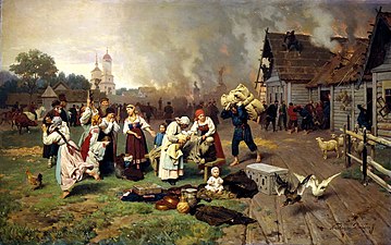 Fire in a Village (1885, in the State Russian Museum)