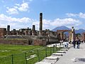 Image 10The Forum of Pompeii with Vesuvius in the distance (from Culture of Italy)