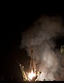 The Soyuz TMA-01M rocket launches from the Baikonur Cosmodrome in Kazakhstan at 7:10 pm. EDT on Thursday, 7 October 2010.
