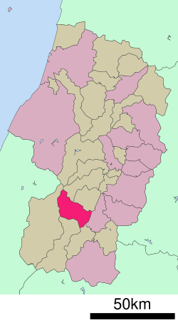 Lokasi Nagai di Prefektur Yamagata