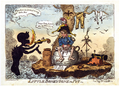 קריקטורה של ג'ורג' קרוקשנק, על נפוליאון בונפרטה שהוגלה לאלבה (12 במאי 1814)