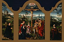 「三連祭壇画：キリスト磔刑」16世紀前半、国立西洋美術館蔵[5]
